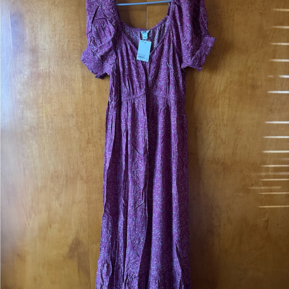 Elegant Purple Floral Dress